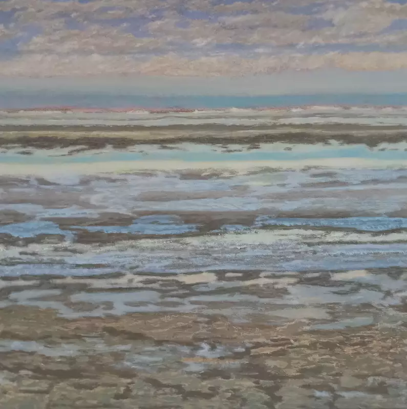 'Sea Flower', 130 x 130 cm, Ölfarbe auf Leinen
