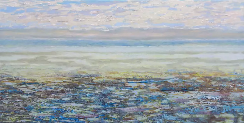 'Seaflower', 100 x 200 cm, Ölfarbe auf Leinen. Verkauft