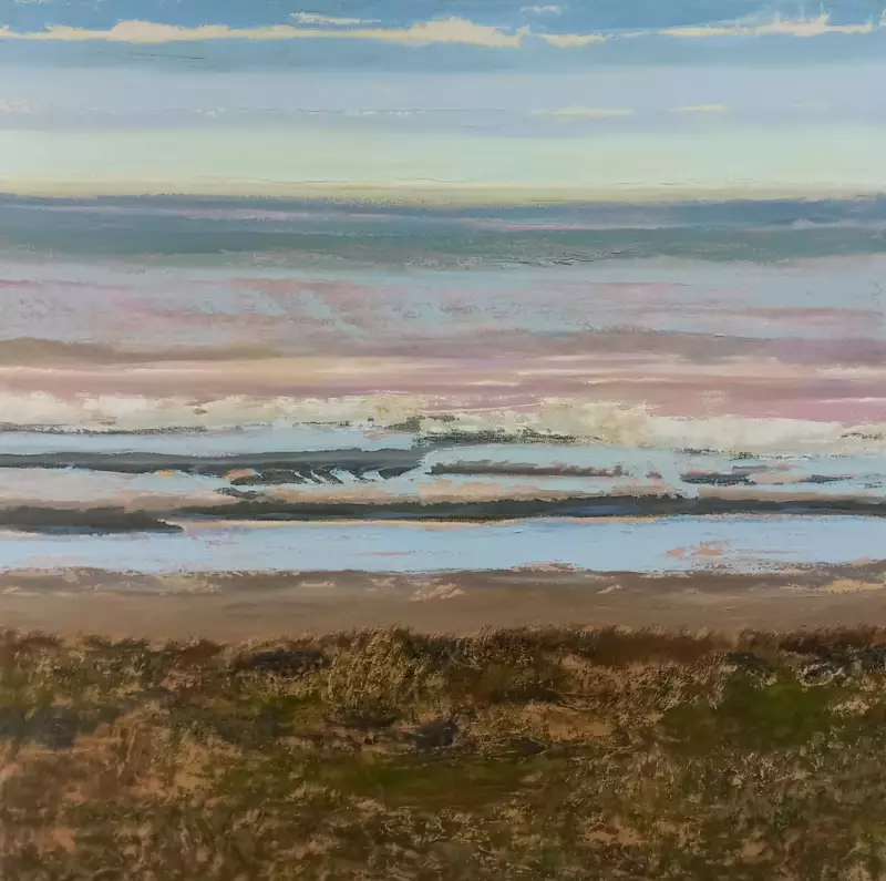 'Sea Flower', 130 x 130 cm, peinture à l'huile sur lin