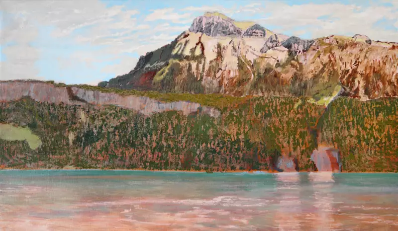 'Gersau', 80 x 140 cm, peinture à l'huile sur lin. Vendu