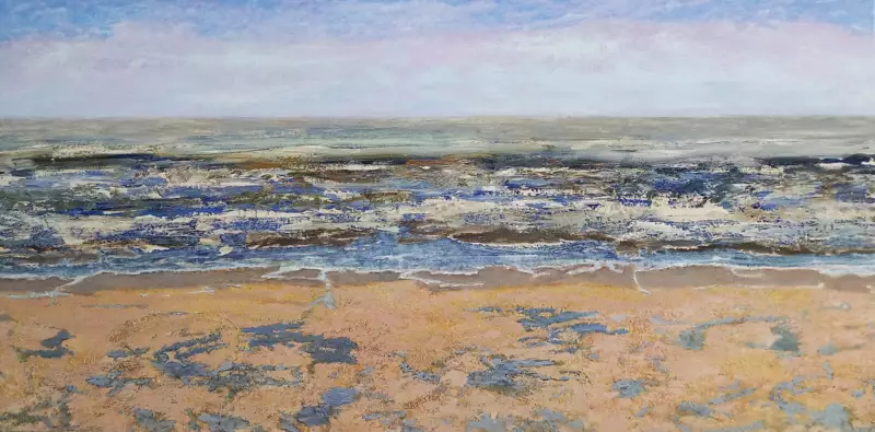 'Villa Les Tournesols, De Panne', 100 x 200 cm, peinture à l'huile 