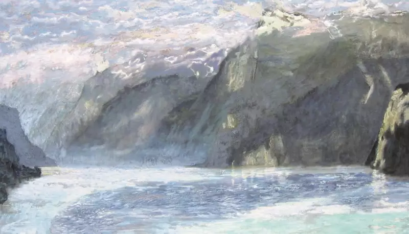 'Grand Palais, Brunnen, CH', 140 x 240 cm, olieverf op linnen. Verkocht
